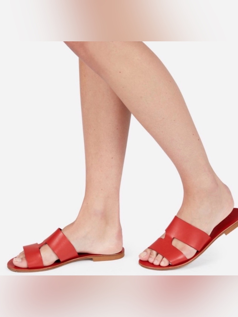 EVERLANE RED LEATHER BRIDGE SANDALS NEW SIZE 7